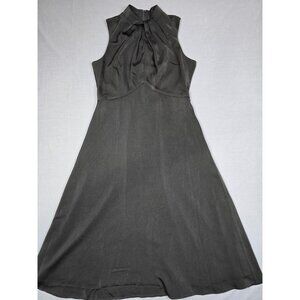 Banana Republic Black Satin Sleeveless A-Line Dress Size 8 Empire Waist NEW
